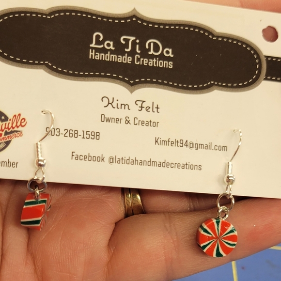 Candy Peppermint Earrings - Picture 1 of 1